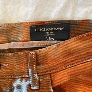 Dolce & Gabbana Men's Orange Tie-Dye Skinny Jeans - NWOT - Size 48 (US 32)